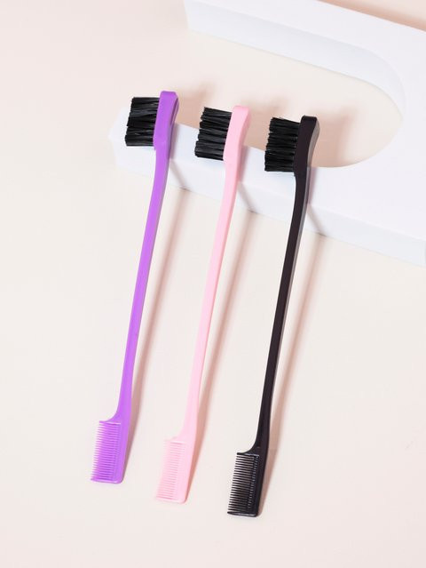 3 Stück Haarkamm Augenbrauenbürsten doppelseitig, Haarstyling-Tool für Echthaarperücken - Bild 1