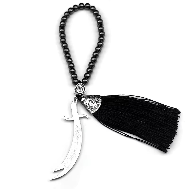 AFAWA Schlüsselbund, Edelstahl, Silber Farbe, Obsidian, Unisex - Bild 3