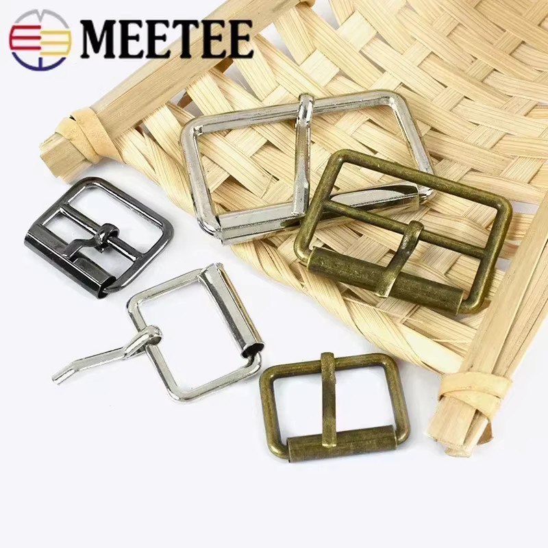 Meetee 10 Stück Metall-Gürtelschnallen Tri-Glide-Dornschließe für Taschenriemen und DIY-Nähzubehör, rechteckig, 20–50 mm - Bild 2