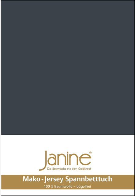 Janine Spannbetttuch aus Mako Feinjersey in Anthrazit - Bild 1