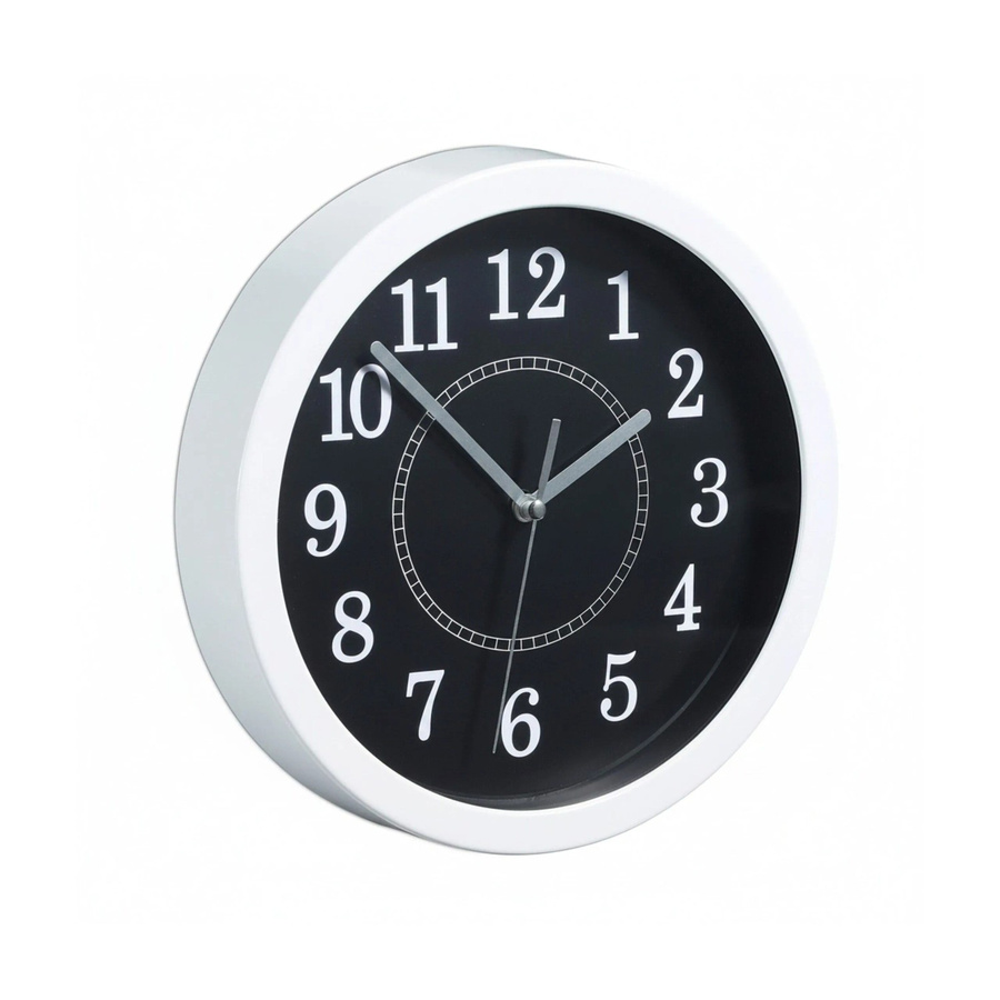 Relaxdays Wanduhr rund aus Kunststoff und Metall in Weiß mit Sekundenzeiger und analogem Quartzwerk, Durchmesser: 20 cm - Bild 2