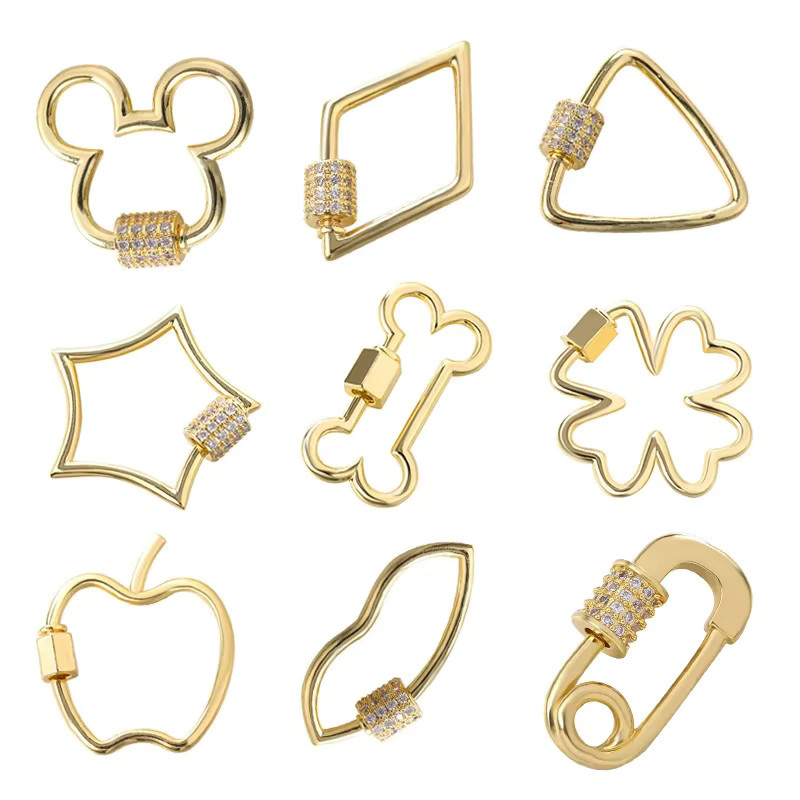 Juya Spiralbolzen-Karabinerhaken, 18K vergoldet, Unisex - Bild 1