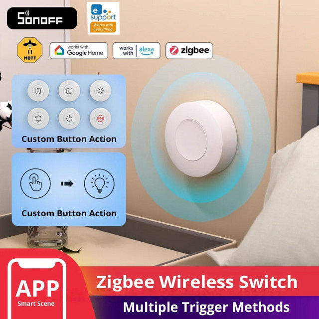 Sonoff SNZB-01P Zigbee Drahtloser Szenenschalter mit Zweiwege-Steuerung in Weiß - Bild 1