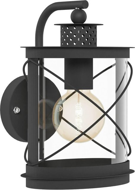 Eglo Außenwandleuchte Hilburn Schwarz in antiken Look mit E27 Fassung und IP44 Schutz - Bild 1