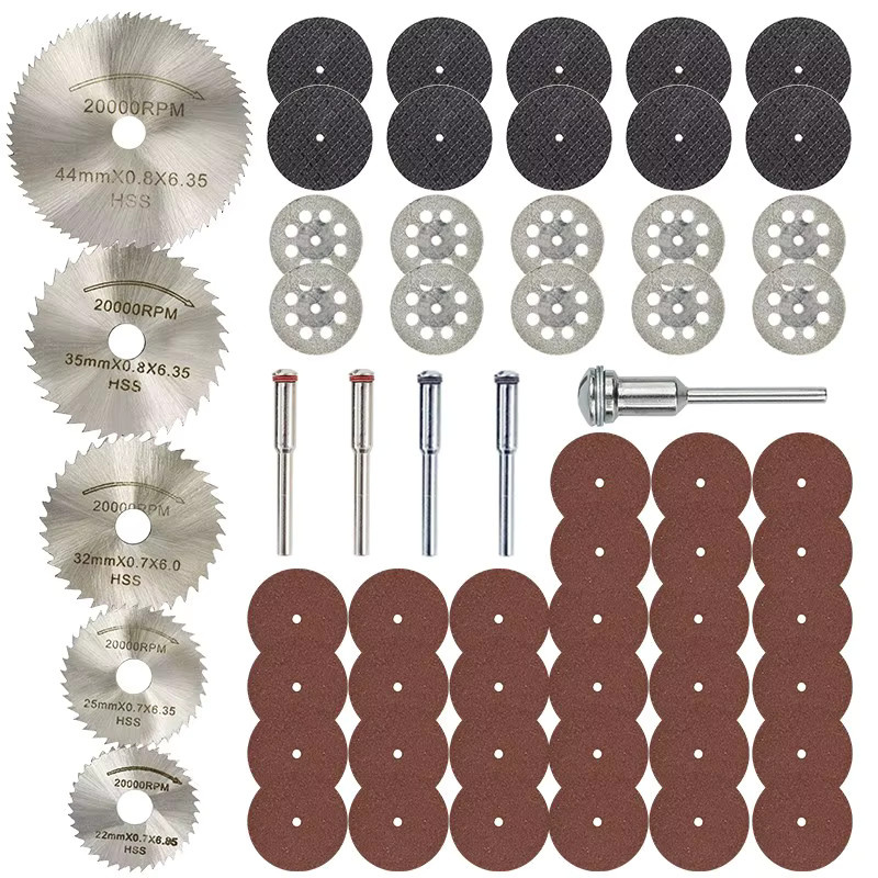 XCAN 60-teiliges Mini-Kreissägeblatt-Set mit Schleifscheiben und Metall-Trennscheiben für Dremel-Zubehör und Drehwerkzeuge - Bild 4