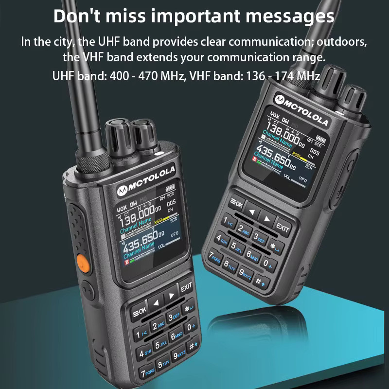 Motorola Tragbares Handfunkgerät in Grün mit Multiband-Übertragung, Bluetooth-Programmierung, Blitzlicht und Geräuschunterdrückung für AM und FM - Bild 3