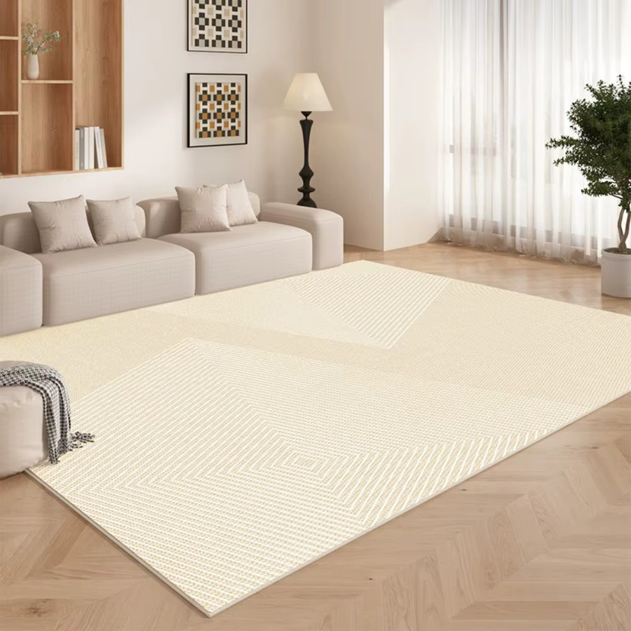 VIKAMA Skandinavischer Teppich in Beige, Modern und Minimalistisch, Rutschfest und Schmutzabweisend, B/T: 160 x 120 cm - Bild 1