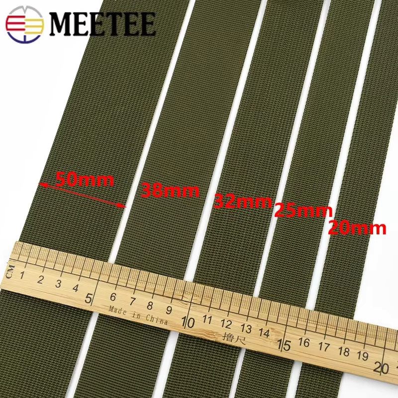 Meetee Nylon-Gurtband in Armeegrün für Taschen, Rucksackriemen und DIY-Nähzubehör - Bild 3
