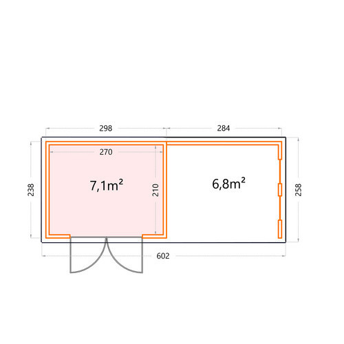 Telluria Gerätehaus Classico in Weiss mit Stahlmaterial, B/H/T: 602 x 219 x 258 cm - Bild 2