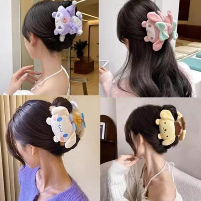 Keeppley Haarklammer, Plüsch, Haiform, Kuromi & Cinnamoroll - Bild 1