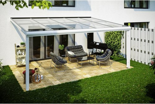 SKANHOLZ Terrassenüberdachung Modena aus Aluminium mit Verbund-Sicherheits-Glas (VSG) in Weiß, B: 541 cm, T: 357 cm - Bild 1