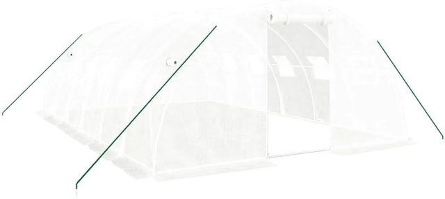 vidaXL Gewächshaus aus verzinktem Stahl mit PE-Abdeckung in Weiß, B/T/H: 6 x 4 x 2 m - Bild 1