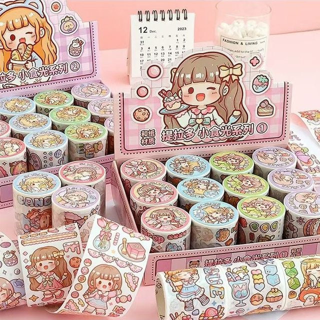 Kawaii Washi Tape Set aus japanischem Papier in Multicolour für deine Journal Dekoration und Schulbedarf - Bild 1