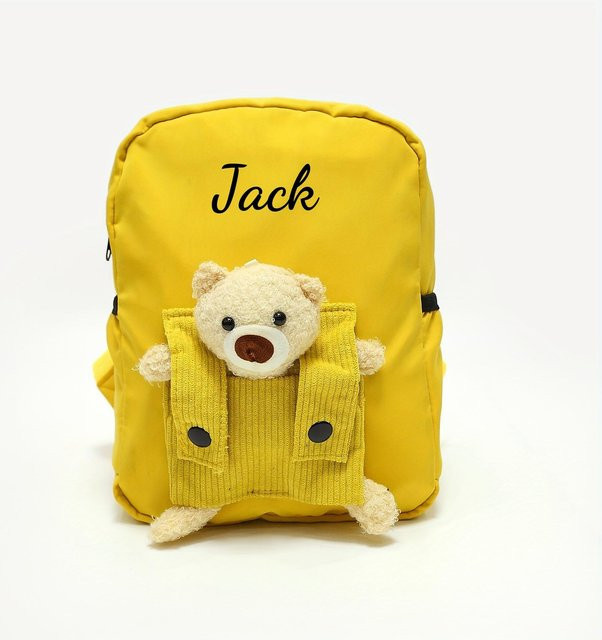 Weft Personalisierter Plüschbär-Rucksack, gelb - Bild 1