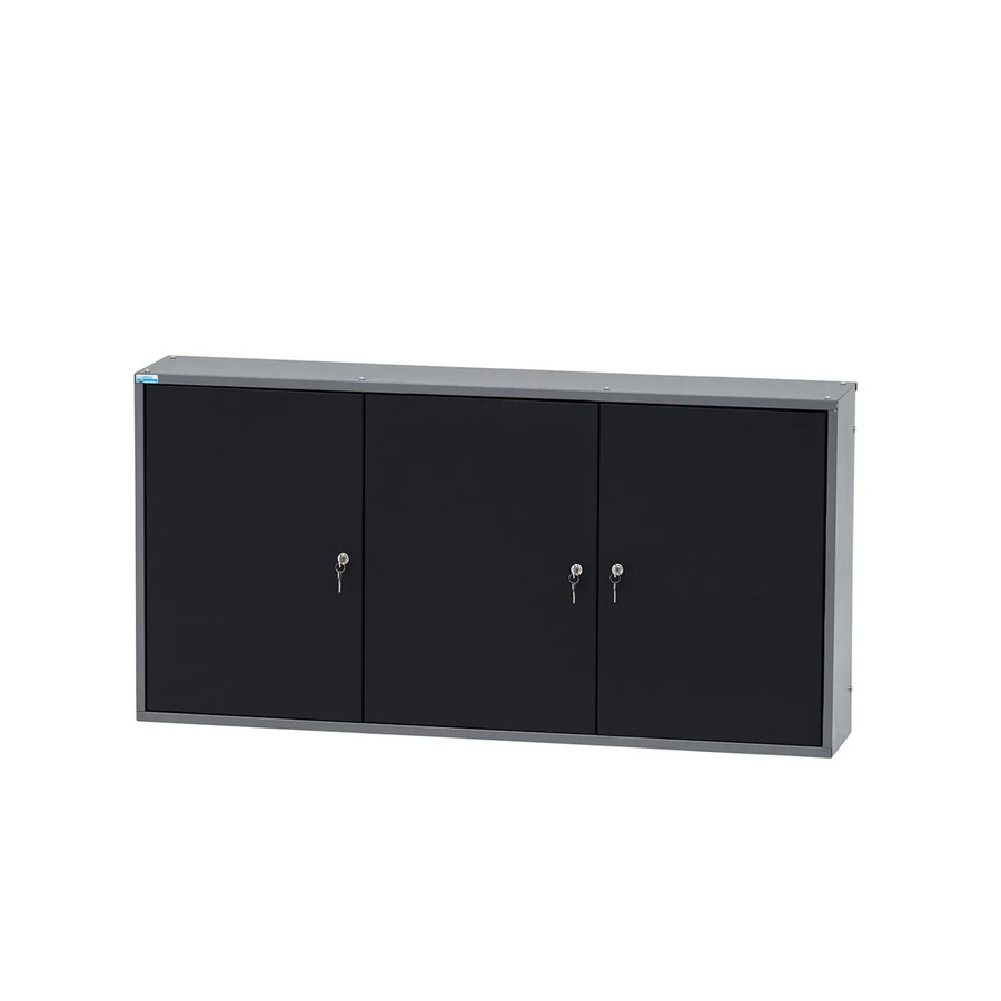 Küpper Hängeschrank 3-Türig mit 18 Sichtboxen in Schwarz-Hellgrau, B/H/T: 60 x 120 x 20 cm - Bild 2