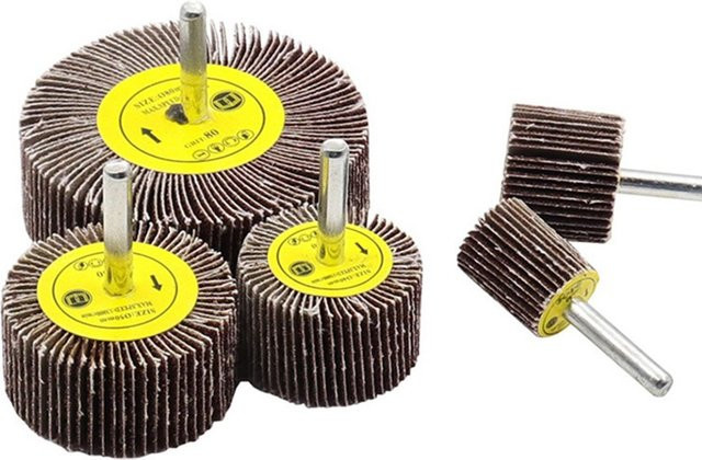 DAZZLEEX Schleiflamellenrad Set in Braun mit Körnungen von 16mm bis 80mm zum Schleifen und Polieren - Bild 1