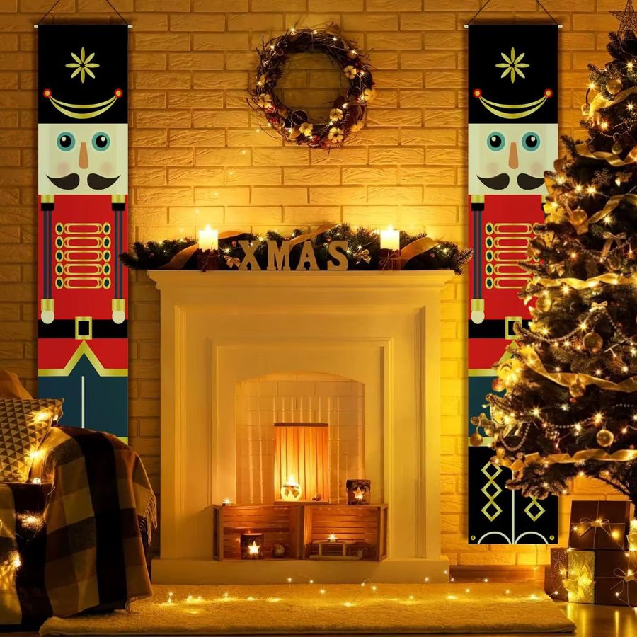 VIKAMA Nussknacker Weihnachtssoldat Weihnachtsdekoration als Banner für innen und außen, Multicolor, Höhe: 180 cm, Breite: 30 cm, Tiefe: 2 cm - Bild 4