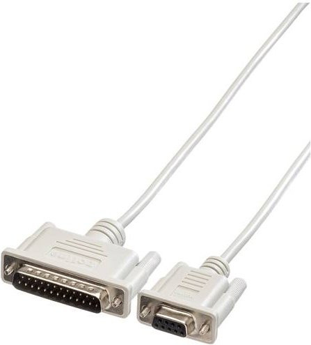 Roline Seriell Anschlusskabel Grau mit 1x D-SUB-Buchse 9pol. und 1x D-SUB-Stecker 25pol., Länge: 3,00 m - Bild 1
