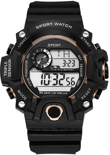 HONHX Digitaluhr, Kunststoff, Schwarz, Gold, Unisex - Bild 1