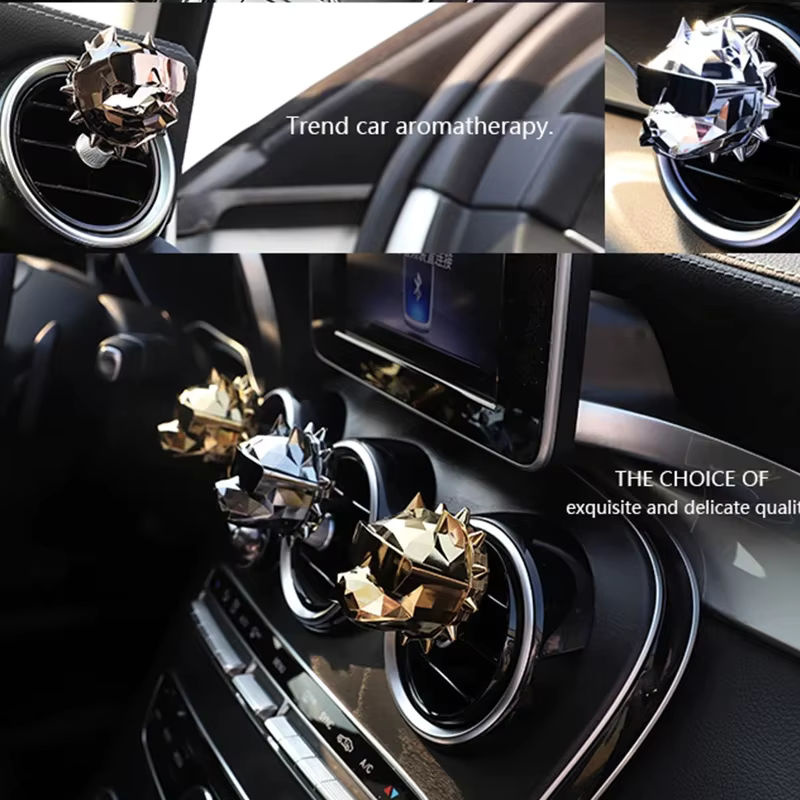 YESPLEASE Bulldogge Auto Luftfrischer als Duftspender und Ornament in Schwarz aus Kunstharz - Bild 2