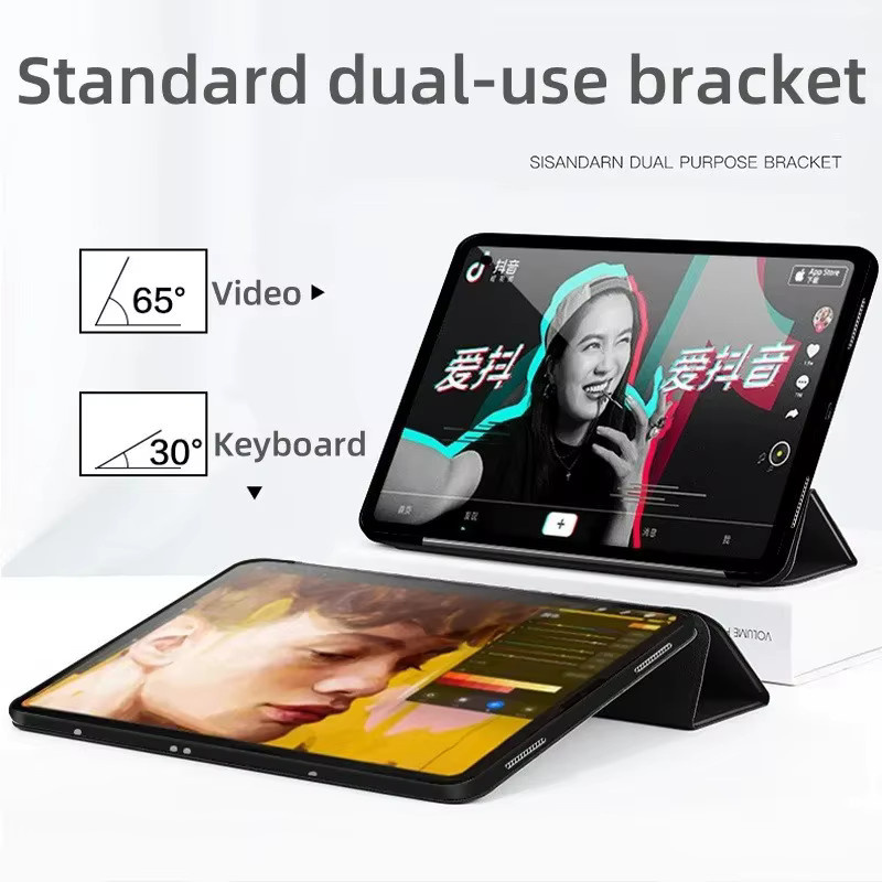 Magnetische Trifold Schutzhülle aus PU Leder für Huawei Honor Pad 9 12,1 Zoll in Lavender - Bild 3