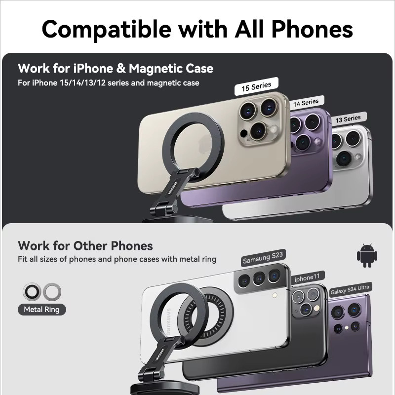 Joyroom Magnetische Auto-Handyhalterung aus Metall in Schwarz für iPhone und Samsung - Bild 5