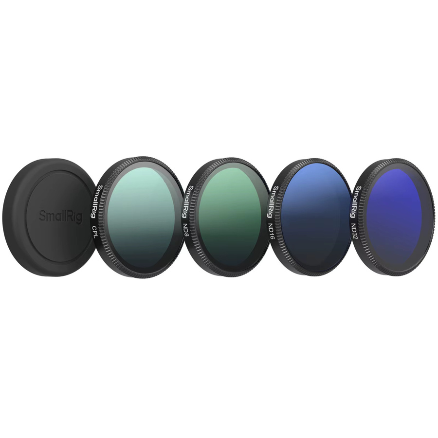 SmallRig ND-Filter-Set für DJI Osmo Action 6 in Schwarz mit ND8, ND16, ND32 und CPL-Filter sowie Silikon-Objektivabdeckung - Bild 1