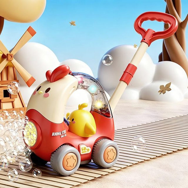 Linyi toy car Hühnchen Seifenblasenmaschine, Rasenmäher, ab 3 Jahre - Bild 1