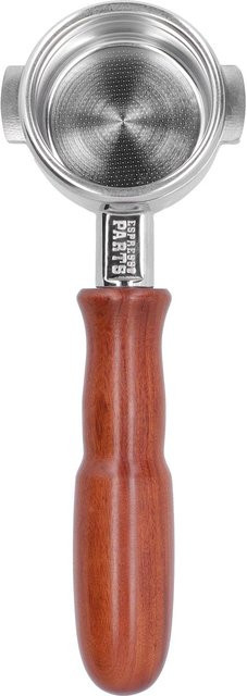 Bodenloser Siebträger aus Edelstahl mit Holzgriff für La Marzocco, 58 mm, Grau/Silber/Braun - Bild 1