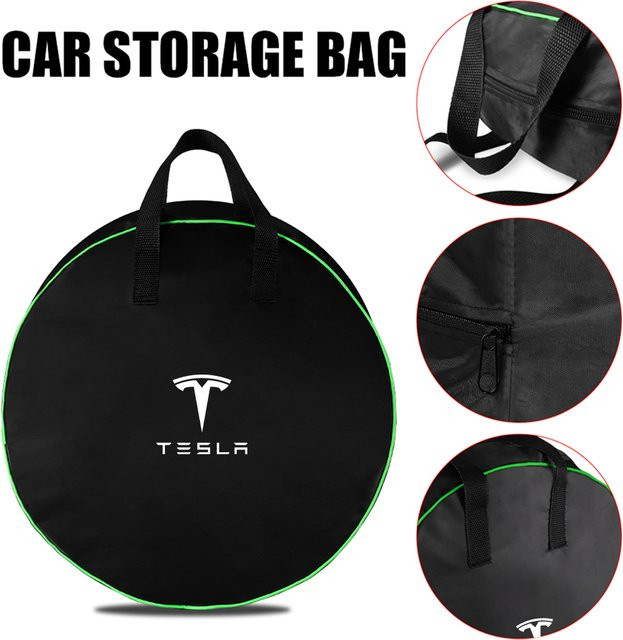 Tesla Auto-Ladekabel-Aufbewahrungsbox und Organizer-Tasche für Model 3, Model S, Model X, Model Y und Roadster in Schwarz oder Orange - Bild 1