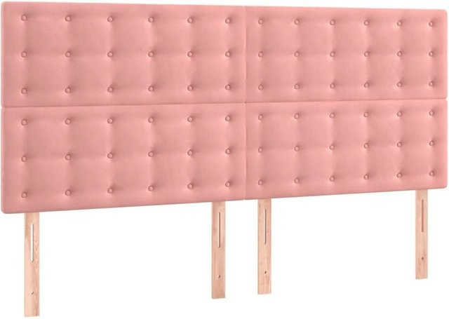 vidaXL Kopfteil aus Samt in Rosa, Breite: 200 cm, Tiefe: 5 cm, Höhe: 118 cm - Bild 1