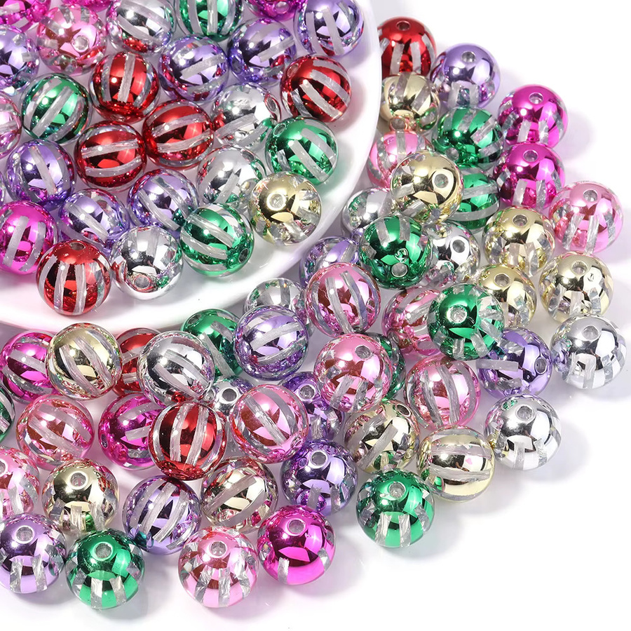 Perlen Acryl, Wassermelone Gestreift, 10 Teile/Los - Bild 4