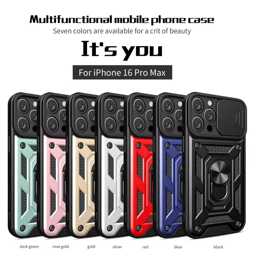 Stoßfeste Schutzhülle mit Ring und Kameraobjektivschutz für Apple iPhone 17 bis 11 Modelle in Silber - Bild 6
