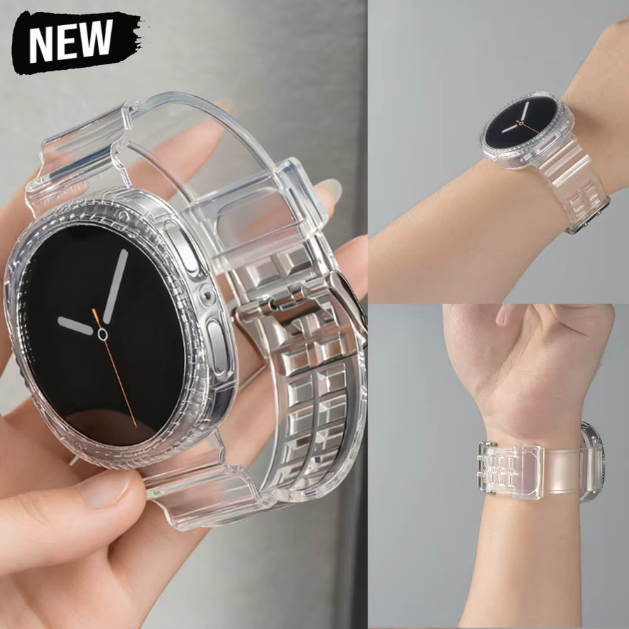 CAOWTAN Uhrenarmband und Hülle für Samsung Galaxy Watch 8, Kunststoff, Weiß - Bild 1