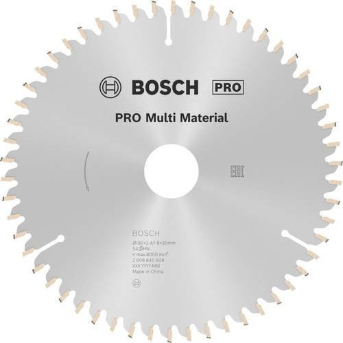 Bosch Pro Multi Material Kreissägeblatt mit Hartmetallzähnen, Farbe: Silber, Durchmesser: 190 mm, Bohrung: 30 mm, Zähneanzahl: 54 - Bild 1