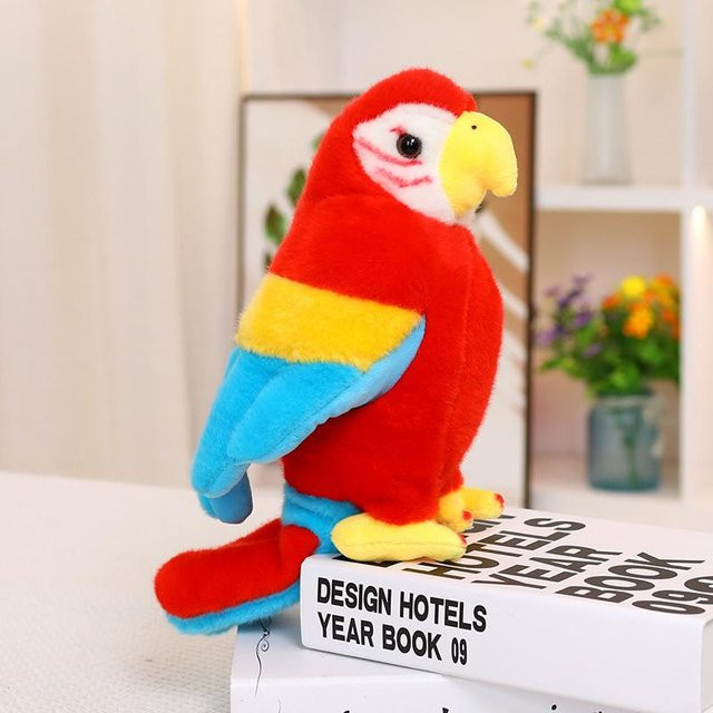 Yiran toy Papagei Tukan, Plüschtier, Rot Grün Weiß Schwarz, 25cm - Bild 1