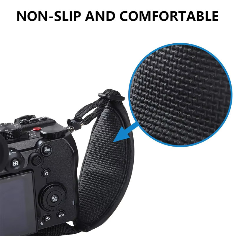 DIXSG Leder-Handgriff-Handschlaufe für DSLR-Kameras in Schwarz, passend für Nikon und Canon - Bild 5