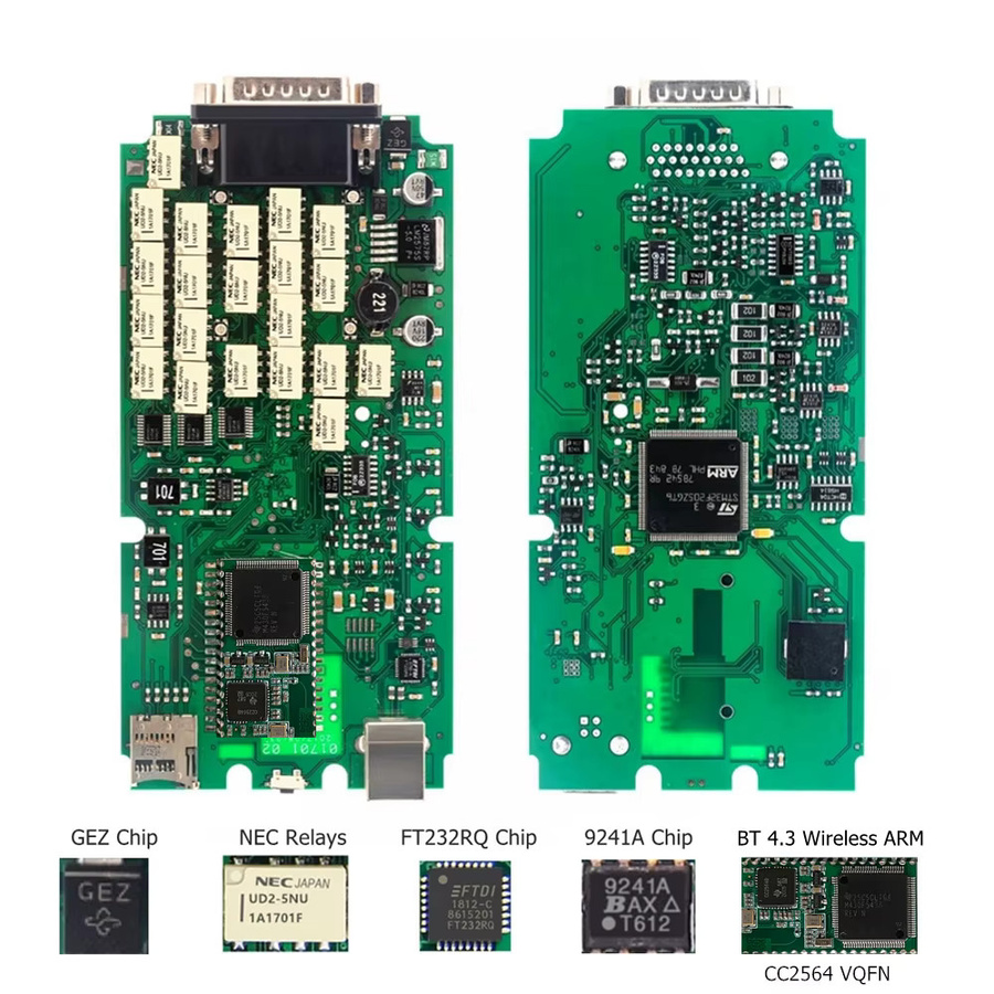 EKETOOL TCS PRO+ Multidiag BT 4.3 VCI Autoreparaturwerkzeug für PKW und LKW mit Bluetooth in Grün - Bild 3