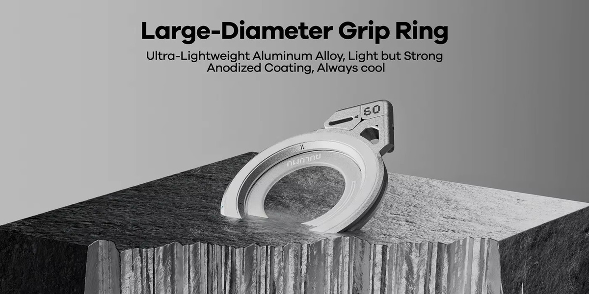 AULUMU Magnetische Ringhalterung G09 in Schwarz, faltbare Ringschnalle mit Leuchteffekt für iPhone und Android-Smartphones - Bild 4