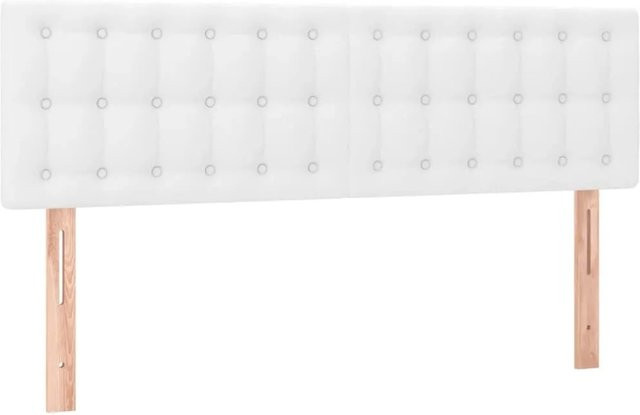 vidaXL LED Kopfteil in Weiß aus Kunstleder mit USB-Ladeport, Breite: 144 cm, Tiefe: 5 cm, Höhe: 78-88 cm - Bild 1