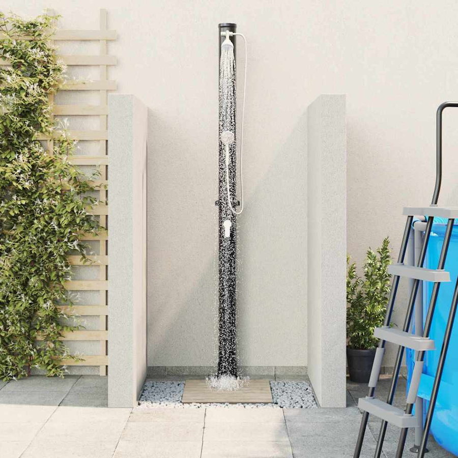 vidaXL Außen Solardusche Schwarz aus PVC und Aluminium, Höhe: 217 cm - Bild 4