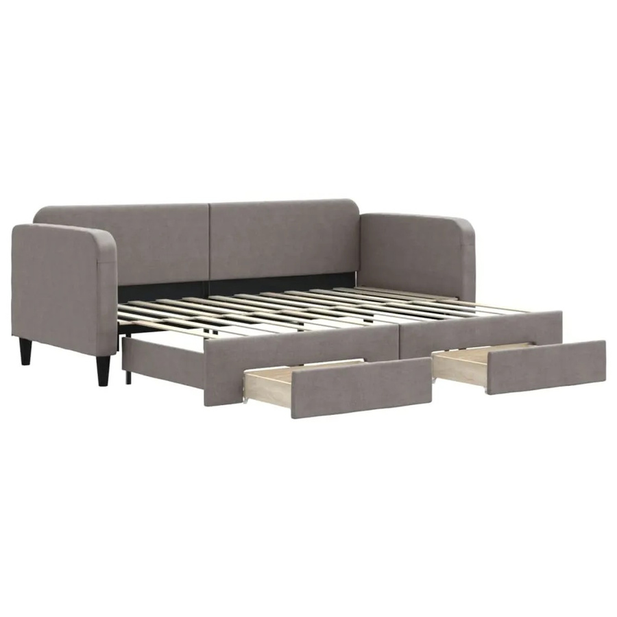 vidaXL Tagesbett ausziehbar mit Schubladen in Taupe, B/T/H: 200 x 80 x 75 cm - Bild 2