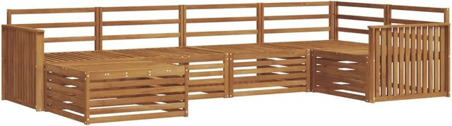 vidaXL Outdoor-Sofagarnitur 6-teilig aus Akazienholz in Braun mit modernem Design - Bild 1