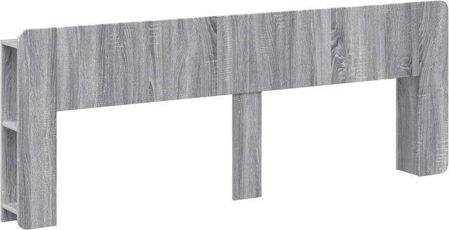 vidaXL Kopfteil mit Schrank und Stauraum in Grau Sonoma Holzoptik, B/H/T: 185 x 80 x 215 cm - Bild 1