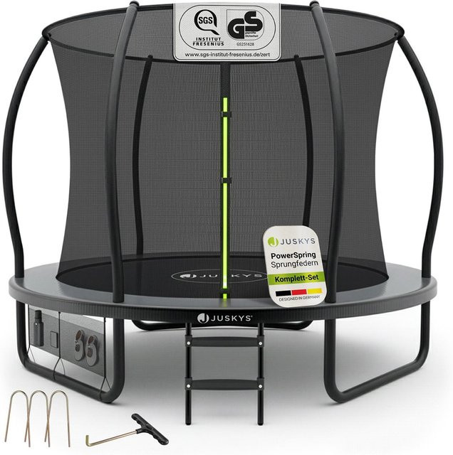Juskys SkyBounce S Gartentrampolin Schwarz Anthrazit Ø 228 cm - Bild 1