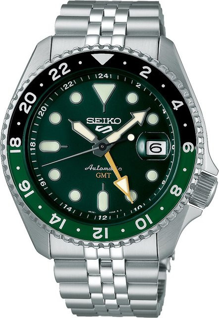 Seiko Armbanduhr 5 Sports GMT, Automatik, Edelstahl, Grün, 43 mm, Herren - Bild 1