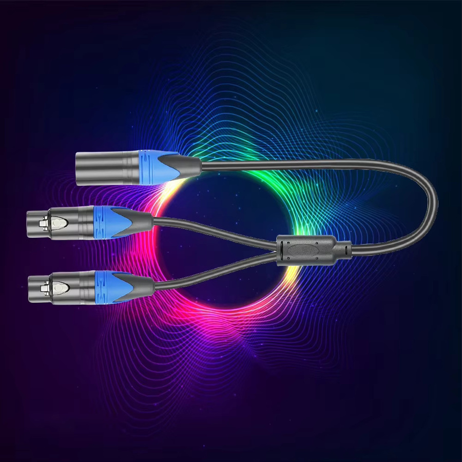 XLR-Splitterkabel Schwarz 50 cm mit 1 XLR-Buchse auf Dual-XLR-Stecker für Mikrofone, Mixer und Verstärker - Bild 2