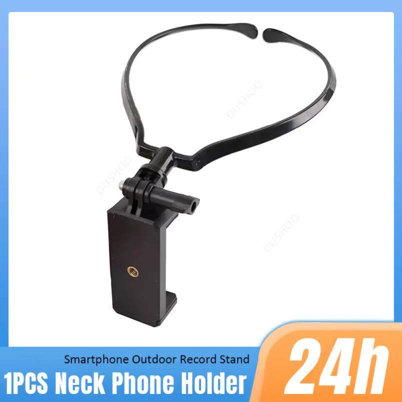 VIKEFON Tragbare Hals-Halterung für Smartphone und Actionkameras in Schwarz, ideal für iPhone, Samsung, Xiaomi und GoPro 7/8/9/10 zur First-Person-Perspektive im Outdoor-Bereich - Bild 2