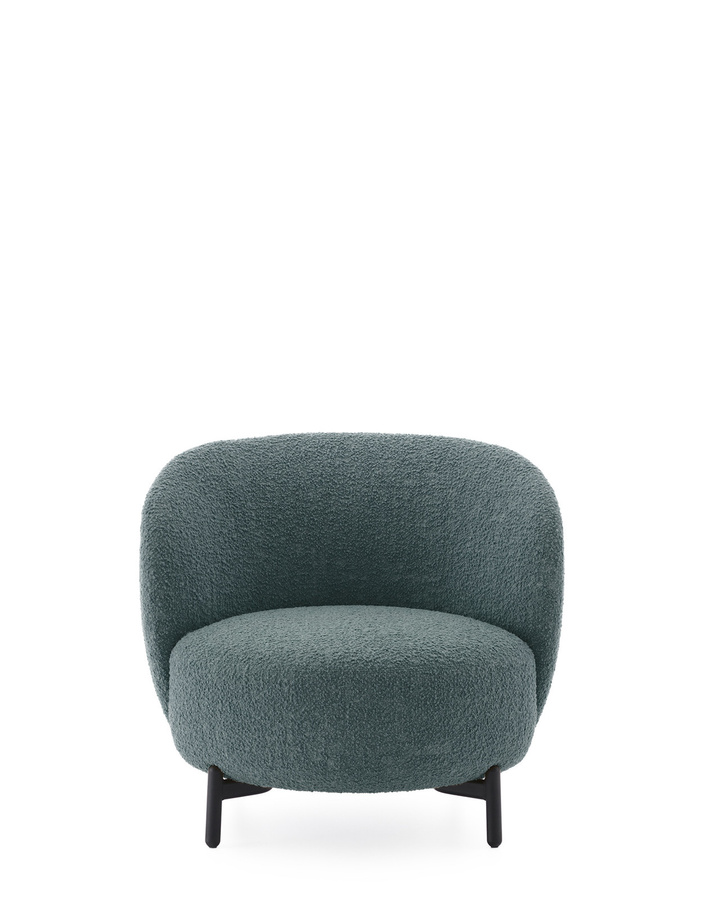 Kartell Lunam Sessel Curly Lounge Sessel mit Bouclé-Bezug in Grün und Metallgestell - Bild 2