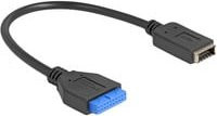 Delock USB Pfostenbuchse zu USB Typ-E Key A Adapter, 19 Pin, Schwarz und Blau - Bild 1